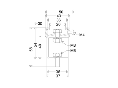 Dimensional drawing Schuch TRSEL Accessory for luminaires