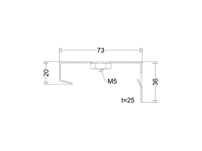 Dimensional drawing Schuch TRSH Mounting kit for luminaires