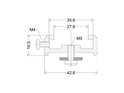 Dimensional drawing Schuch TRSL Mounting kit for luminaires