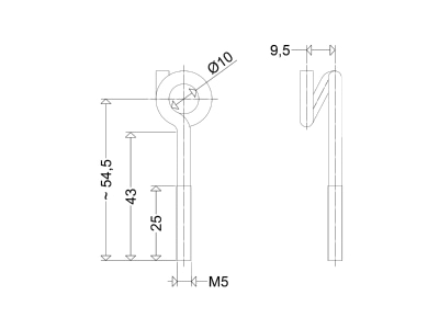 Dimensional drawing Schuch TRSS Mounting kit for luminaires