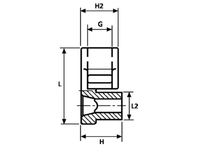 Dimensional drawing 3 Hellermann Tyton SBH3 PA6 6 BK Mounting element for cable tie
