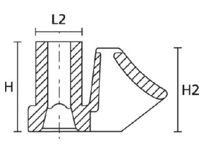 Dimensional drawing 4 Hellermann Tyton SBH3 PA6 6 BK Mounting element for cable tie
