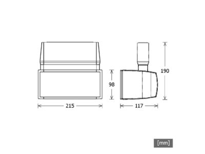 Dimensional drawing LTS EL 303 30 4 ws Downlight spot floodlight 1x34W