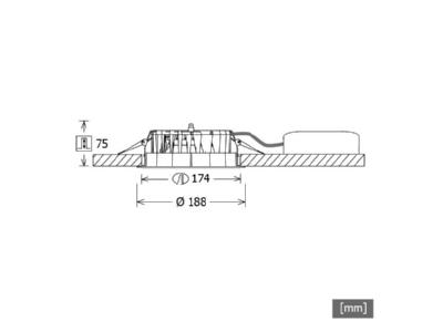Dimensional drawing LTS FLIRF 300203001DA ws Downlight spot floodlight 1x22W