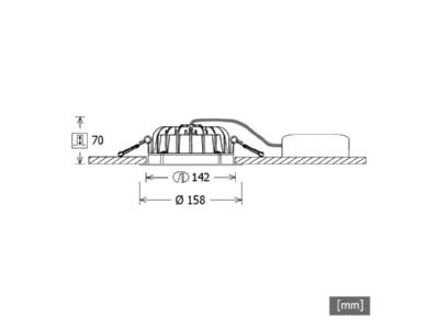 Dimensional drawing LTS VTFS 101027 si Downlight spot floodlight 1x15W