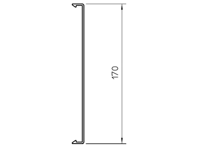 Dimensional drawing 2 OBO 2410 170GR Cover for cable duct 170mm RAL7030