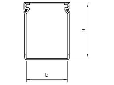 Dimensional drawing 1 OBO LK4 80060 Sonderloch Slotted cable trunking system 80x60mm
