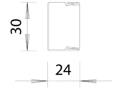 Dimensional drawing 1 OBO LKM20030FS Wireway 20x30mm

