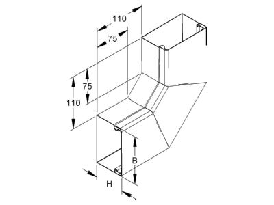 Ma�zeichnung Niedax LUWD 60 100 E3 Flachwinkel  90 Grad
