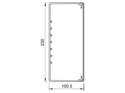 Mazeichnung 1 OBO WDK100230RW Wand Deckenkanal m Obert  100x230mm PVC