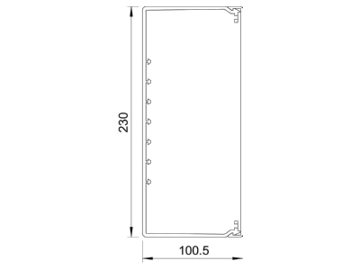 Mazeichnung 2 OBO WDK100230RW Wand Deckenkanal m Obert  100x230mm PVC