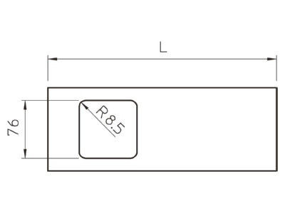 Dimensional drawing 1 OBO D2 1 150RW Cover for cable duct RAL9010
