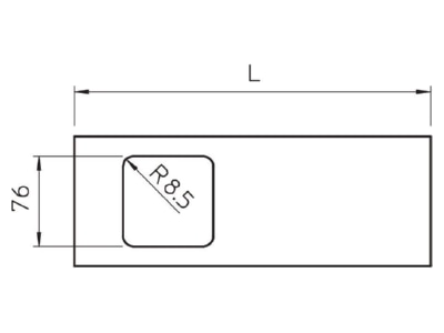 Dimensional drawing 2 OBO D2 1 150RW Cover for cable duct RAL9010