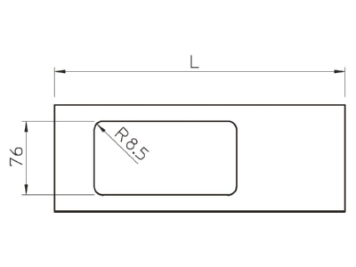 Dimensional drawing 1 OBO D2 2 150RW Cover for cable duct RAL9010
