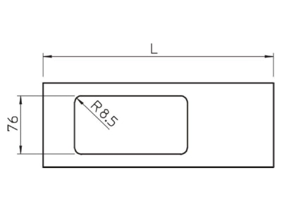 Dimensional drawing 2 OBO D2 2 150RW Cover for cable duct RAL9010