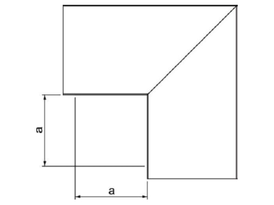 Dimensional drawing 1 OBO LKM F60150FS Flat bend for wireway
