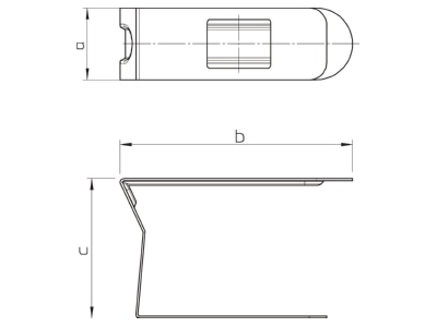 Dimensional drawing 1 OBO LKM K80 Cable clip for wireway
