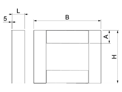 Dimensional drawing 2 OBO BSK E091026 End piece for fire resistant duct