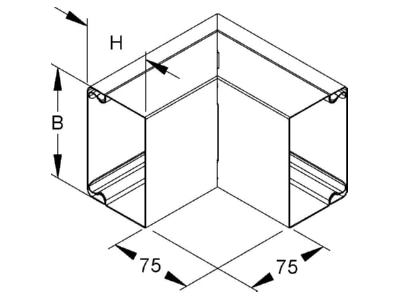 Ma�zeichnung Niedax LUAC 100 100 Ausseneck  90 Grad