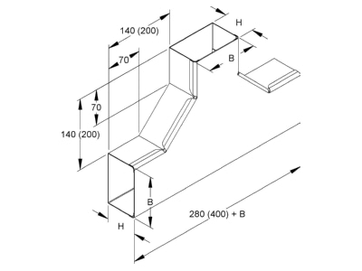Ma�zeichnung Niedax LUTC 60 100 R T Stueck  90 Grad