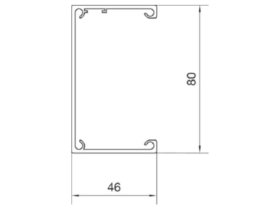Dimensional drawing Tehalit DABA500801 ELN Cable tray 50x80mm Aluminium  Anodised