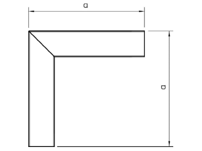 Dimensional drawing 2 OBO LKM F40040RW Flat bend for wireway 40x40mm Steel