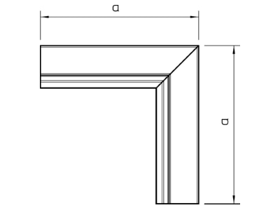 Dimensional drawing 1 OBO LKM I60200RW Inner corner for wireway
