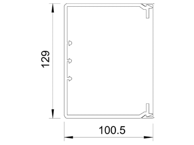 Dimensional drawing 2 OBO WDK100130RW Wireway 100x130mm RAL9010