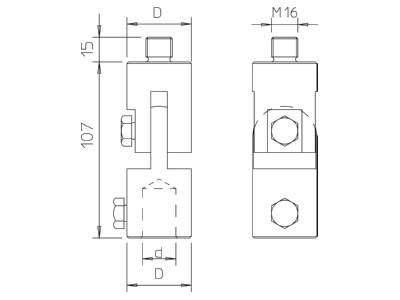 Dimensional drawing 2 OBO 101 IAG Air termination for lightning protection