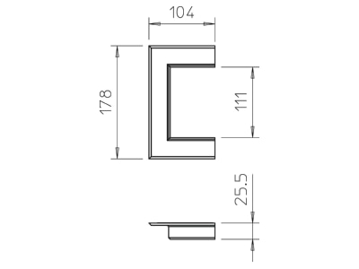 Mazeichnung 2 OBO G KWAO70110RW Wandabschlussblende offene Ausfuehrung