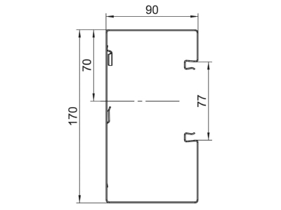 Dimensional drawing 1 OBO GS A90170RW Wall duct 170x90mm RAL9010
