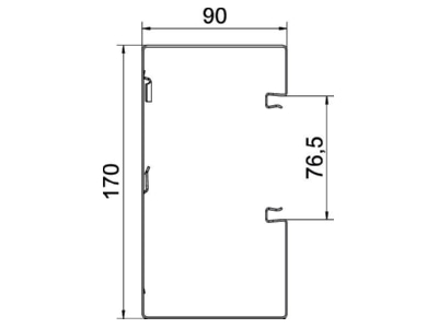 Dimensional drawing 2 OBO GS A90170RW Wall duct 170x90mm RAL9010