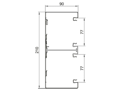 Mazeichnung 1 OBO GS D90210RW Geraeteeinbaukanal o  OT symmetrisch