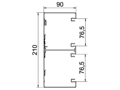 Mazeichnung 2 OBO GS D90210RW Geraeteeinbaukanal o  OT symmetrisch