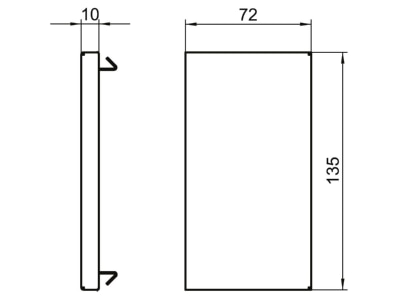 Dimensional drawing 1 OBO GS E70130FS End piece for device mount wireway
