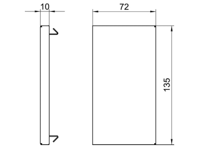 Dimensional drawing 2 OBO GS E70130FS End piece for device mount wireway