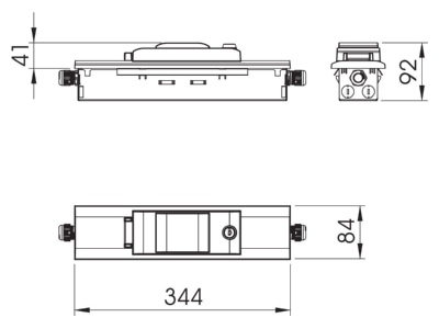 Dimensional drawing 1 OBO IKR4RW Wall mounted distribution board 84mm

