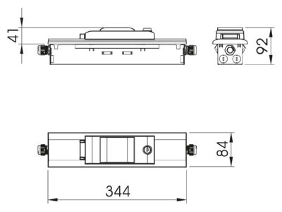 Dimensional drawing 2 OBO IKR4RW Wall mounted distribution board 84mm