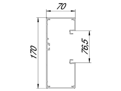 Mazeichnung 2 OBO GA A70170RW Geraeteeinbaukanal o  OT 70x170x2000mm