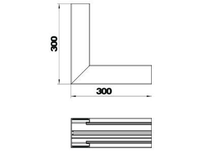 Dimensional drawing 1 OBO GA SI70110RW Inner corner for device mount wireway
