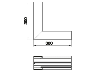 Dimensional drawing 2 OBO GA SI70110RW Inner corner for device mount wireway