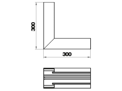 Dimensional drawing 2 OBO GA SI70130RW Inner corner for device mount wireway