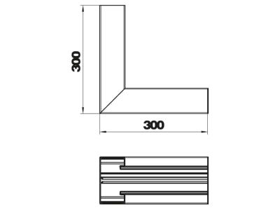 Mazeichnung 2 OBO GA SI70130RW Inneneck 70x130mm