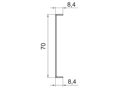 Mazeichnung 1 OBO GA TW90 Trennwand 73x24x2000mm