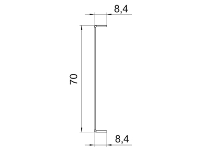 Mazeichnung 2 OBO GA TW90 Trennwand 73x24x2000mm