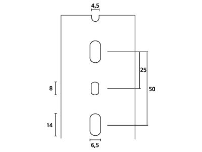 Mazeichnung 2 Hellermann Tyton HTWDHF 25X75 PC ABS Verdrahtungskanal HF grau