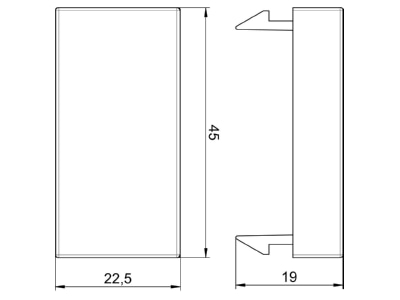 Dimensional drawing 2 OBO ADP B SWGR0 5 Cover plate for installation units