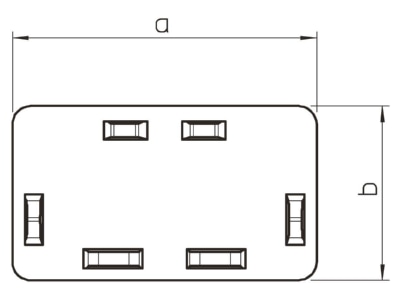 Dimensional drawing 1 OBO WDKH E60150RW End cap for wireway 60x150mm
