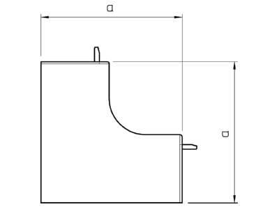 Dimensional drawing 2 OBO WDKH I60090RW Inner corner for wireway