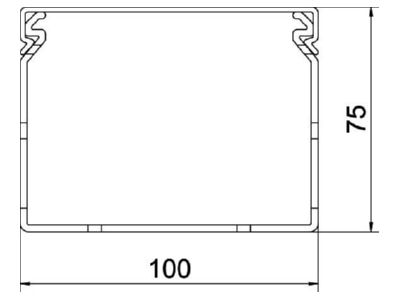 Dimensional drawing 1 OBO LKVH N 75100 Slotted cable trunking system 75x100mm
